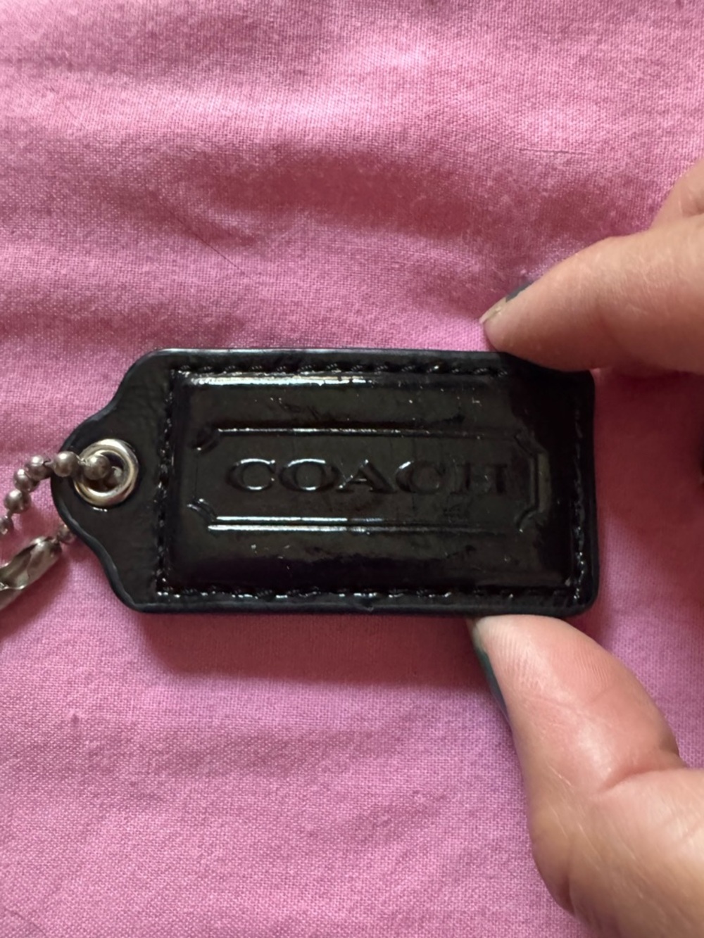 Coach Shiny Patent Leather Bag Charm Tag